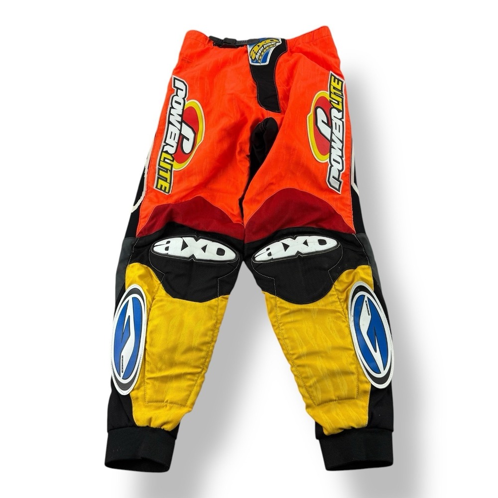 AXO Racing Orange Red Black Moto Riding Pants Youth 44/28 Polyamide‎ Padded